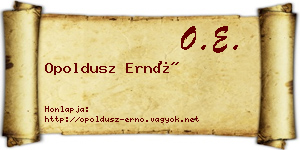 Opoldusz Ernő névjegykártya